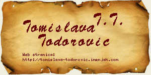 Tomislava Todorović vizit kartica